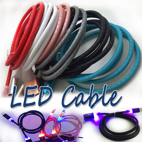 LED Cable For Android type-c Fast Charge USB Data Micro usb Charging Cable Mobile Phone Cables For All Smartphone