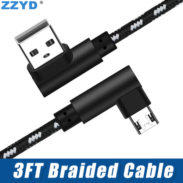 ZZYD 3FT Metal Housing Braided Micro USB Cable 2A Durable Charging USB Type C Cable for Samsung S8 Note8 iPX Xs Max