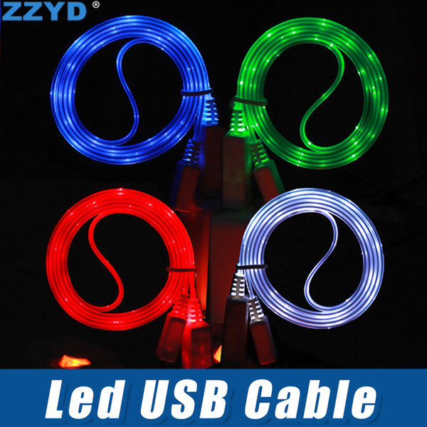 ZZYD 1M 3FT Lighting Led USB Charger Cable Type C Charging for iPXs Max Samsung Note8 S8 Any Phone