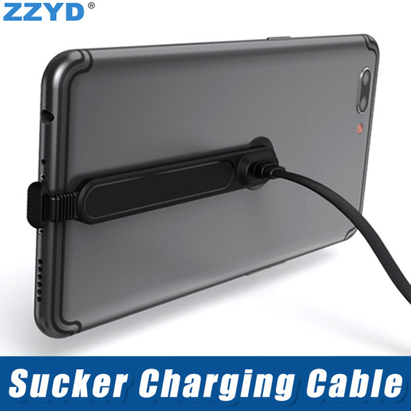 ZZYD 3FT Sucker Game Charging Cable Type C Micro USB Cable Charging for iP8 X Xs Max Samsung S8 Note8 with Retail Package