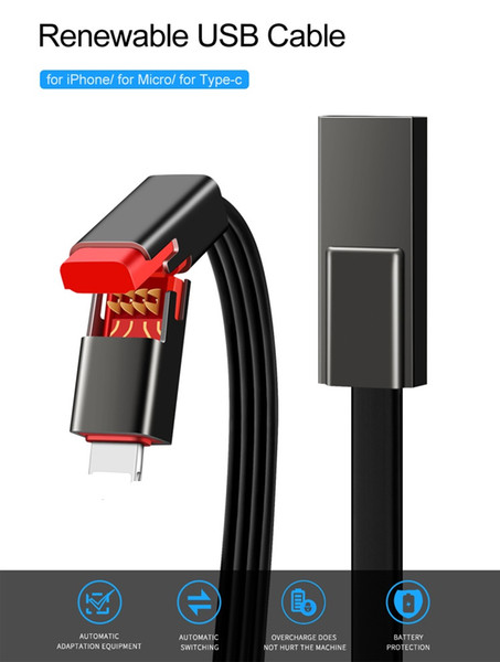 Repairable Mobile Phone Data Line Renewable USB Cable 1.5M / 5ft for Android Micro USB Fast Charging Cable reusable usb cable