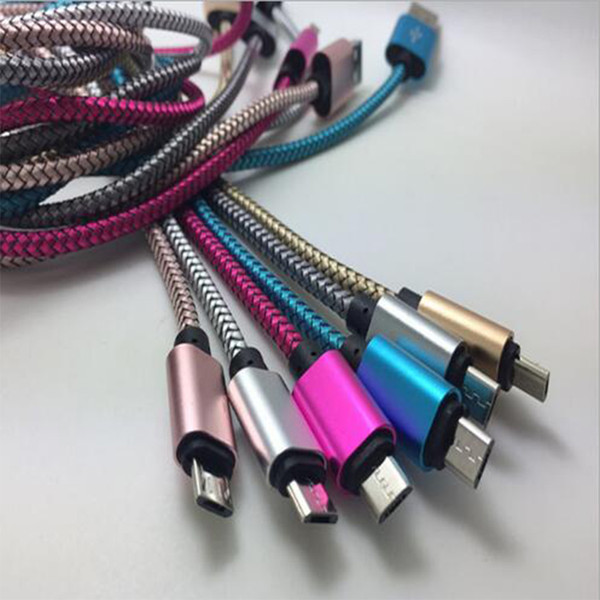 1/2 / 3M Dragon Weave Fabric USB Fast Charge 2A Data Cable for Android Apple Charging Cable