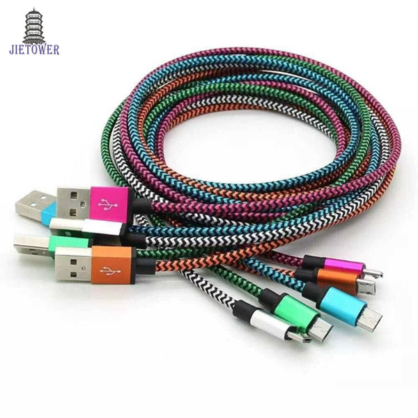 200pcs/lot 2M 6FT Aluminium Fabric micro 5pin usb cable Date Sync Charger Cable for Sumsung HTC Huawei