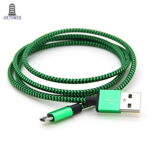 2M 6FT Aluminium Fabric micro 5pin usb cable Date Sync Charger Cable for Sumsung HTC Huawei