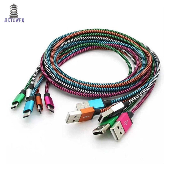 100pcs/lot Aluminium serpentine Fabric micro 5pin 8pin usb cable Date Sync Charger Cable for Sumsung Iphone 8 7