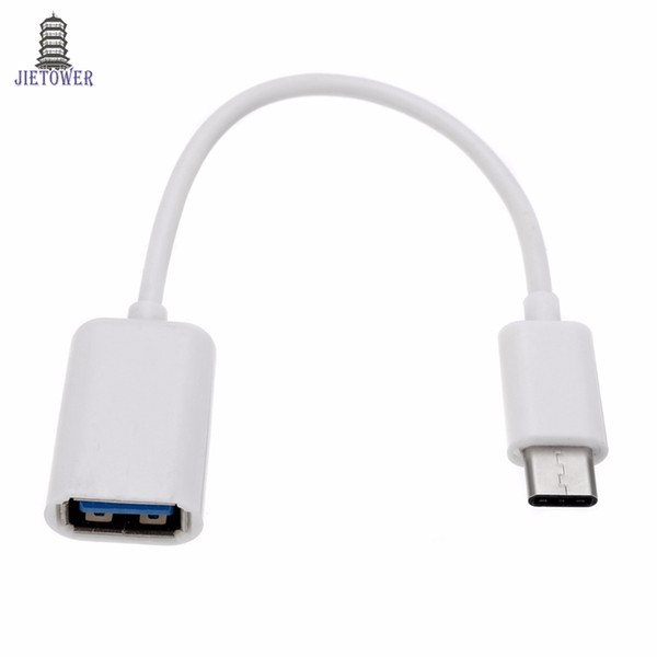 1000pcs/lot New Type C OTG Cable Adapter USB 3.1 Type-C Male to USB 2.0 A Female OTG Data Cable Cord Adapter White/Black about16.5cm