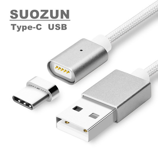 SUOZUN Original Type C Magnetic Cable 1M Nylon USB C Sync Charging Cable for Oneplus 5 Huawei P10 Xiaomi Mobile Phone Cable