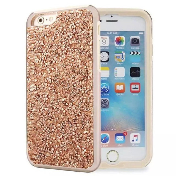 1PCS Diamond Rhinestone Bling Phone Case For iphone 6s iphone7 7Plus Heavy duty dual layer case for iphone6s Plus case