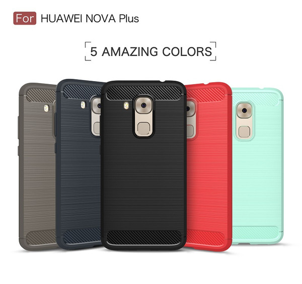 1PCS MOBILEPHONE CASES FOR HUAWEI NOVA SOFT TPU CARBON FIBER ARMOR RUGGED FITTED SLIM CASE FOR NOVA PLUS MAIMANG 5 COVER ACCENT TEXTURE