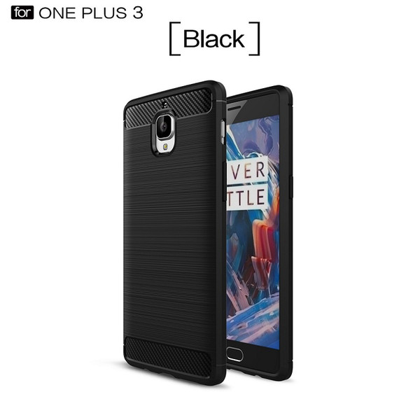 NEWEST HEAVY DUTY PHONE CASES FOR ONEPLUS 3 TPU BRUSHED CARBON FIBER ARMOR RUGGED FITTED CASE FOR ONEPLUS 3T ACCENT TEXTURE COVER