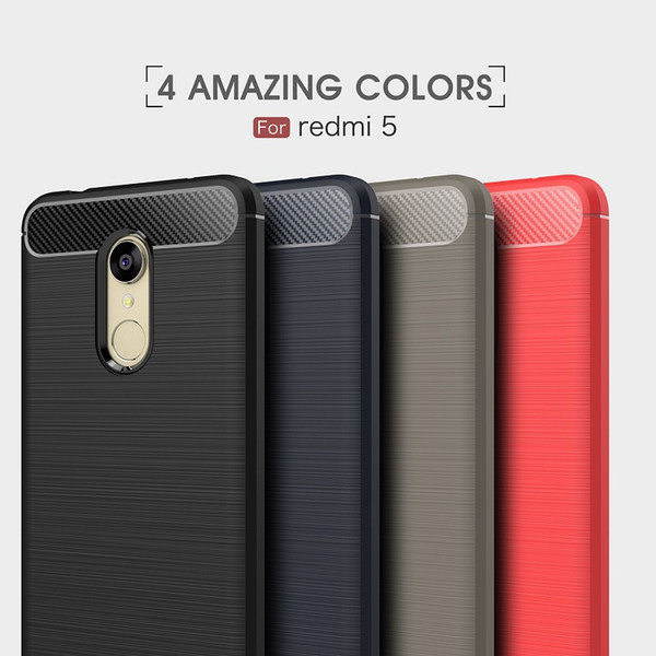 10PCS CellPhone Cases For Xiaomi redmi5 TPU Carbon Fiber heavy duty shockproof case for redmi5 plus cover Free shipping