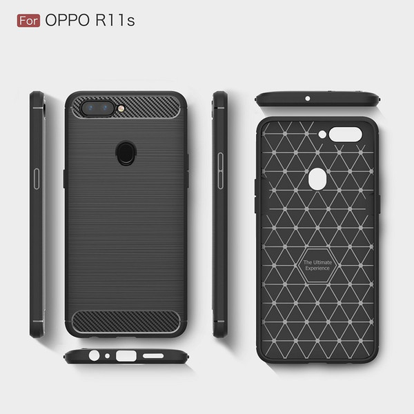 DHL Free Phone Cases For OPPO R11S R9S Carbon Fiber brused Rugged Armor shockproof back cover for VIVO X20 heaty duty Case