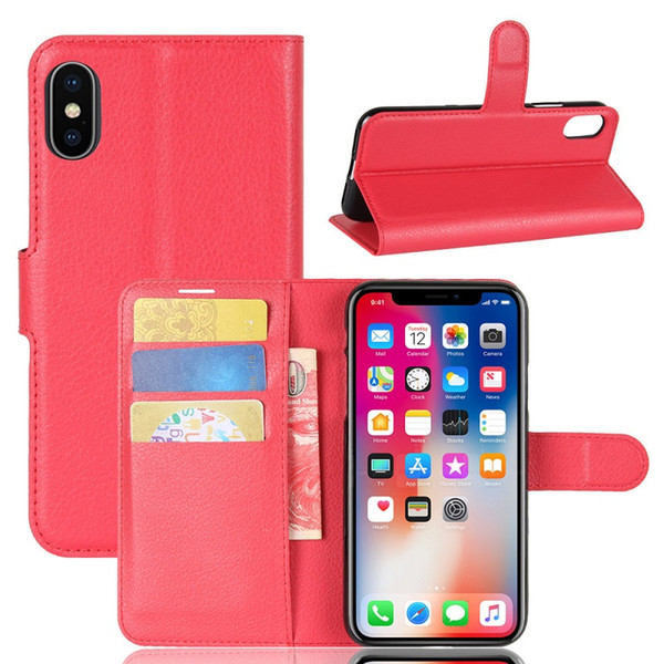 10PCS Flip Wallet Case For iphoneX iphone8 TPU Leather Bookcover for iphone6s 6s plus 7plus 5s heavy duty case with kickstand