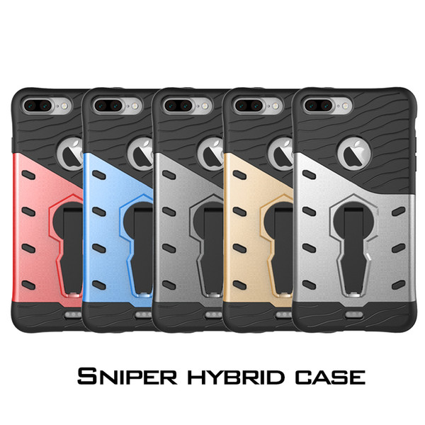 10PC Case for iphone7 7plus Dual layer Sniper Hybrid shockproof heavyduty holder cover for iphone6 6S 6Plus 5G 5S SE case