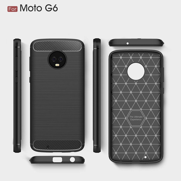 10PCS New Phone Cases For Moto G6 Carbon Fiber Heavy duty shockproof armor case for Motorola G6 Plus cover case Free shipping