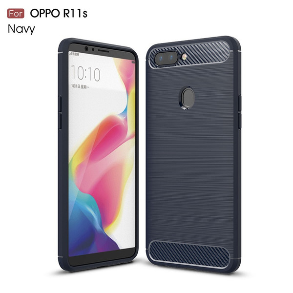 10PCS Phone Cases For OPPO R11S R9S Carbon Fiber brused Rugged Armor shockproof back cover for VIVO X20 heaty duty Case hot sale