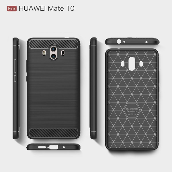 10PCS Cellphone Cases For Huawei Mate10 Carbon Fiber heavy duty shockproof armor case for huawei Mate10 2017 hot sale Free shipping