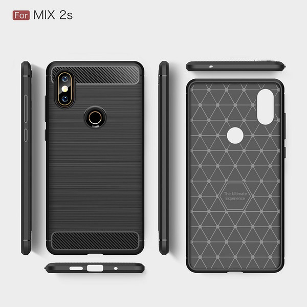 Summer Case For Xiaomi Mix2S Luxury Carbon Fiber cases for Xiaomi Mix2s back cover Free shipping