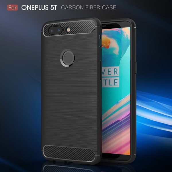 Free DHL Heavy Duty PhoneCases For OnePlus5T Carbon Fiber brused Rugged Armor shockproof back cover for Oneplus 5T Case New Hot sale