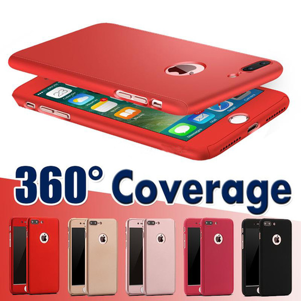 360 Degree Full Coverage Protection With Tempered Glass Hard PC Cover Case For iPhone XS MAX X 8 plus 6S PLUS 5S SE