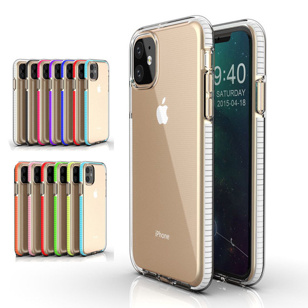 Phone Case Clear TPU Cell Phone Case Dual Color Shockproof Cover For iPhone 11 Xs Max XR 8 Samsung S10 Plus Note 10