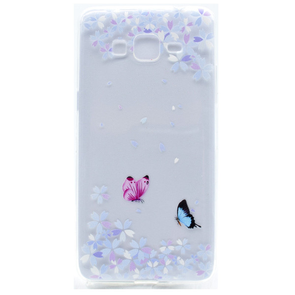 Transparent TPU Cover For Samsung Galaxy J2 Prime Case Fashion colour decoration Tower bike Butterfly Girl Feather Design Phone Case