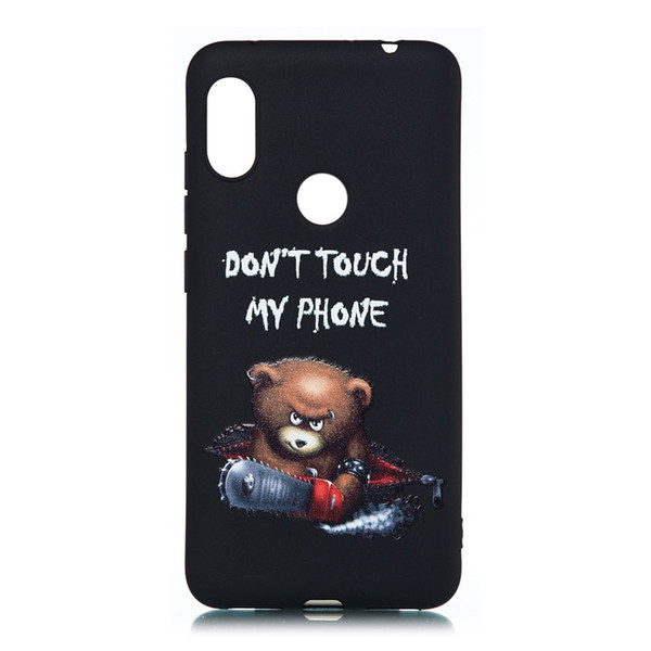 For Xiaomi Redmi Note6 Pro Case Back Cover Soft TPU Matte Painting Owl Feather formula Color dog Boxing Cat Easy bear