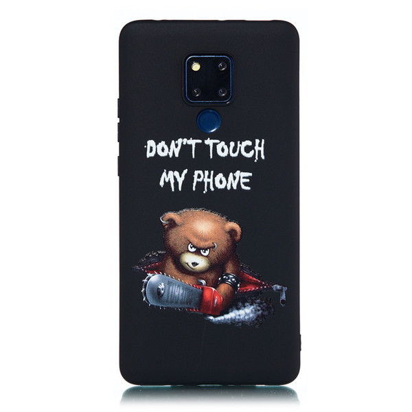 For Huawei Mate 20X Case Back Cover Soft TPU Matte Painting Owl Feather formula Color dog Boxing Cat Easy bear