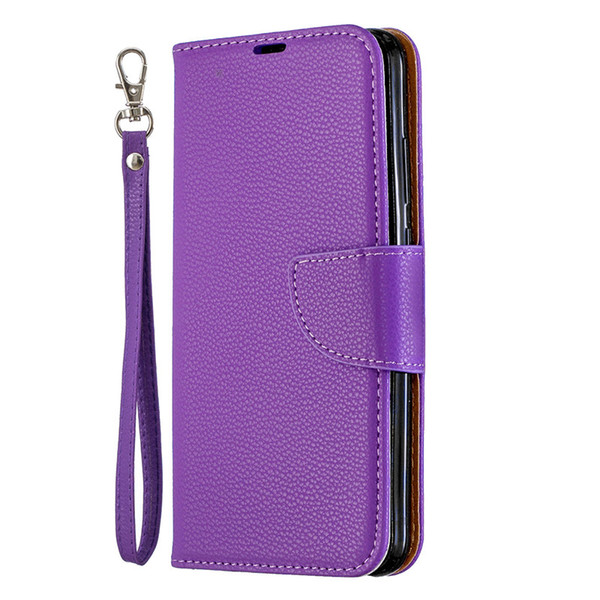 Flip Cover Stand Wallet For Huawei P Smart Plus 2019/Honor 10i Case Pure Color Lichee Pattern PU Leather Mobile Phone Cases