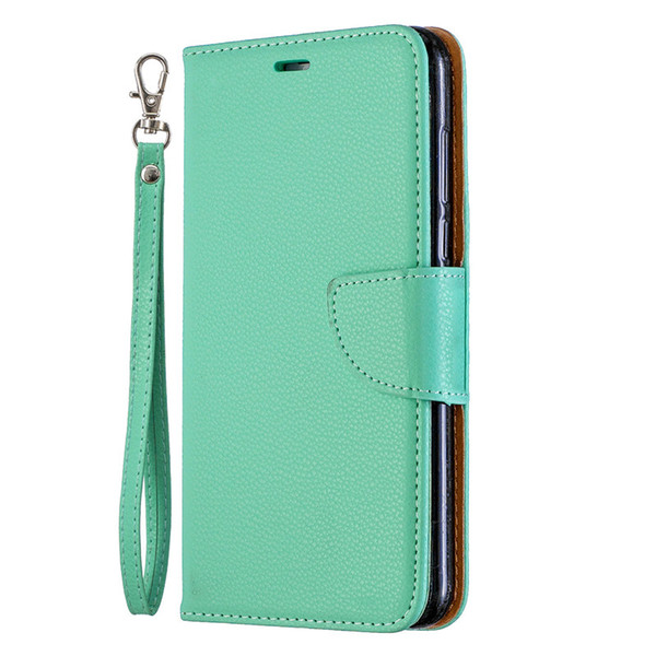 Flip Cover Stand Wallet For Huawei Y7 2018 Case Pure Color Lichee Pattern PU Leather Cases For Huawei Honor 7C 5.99 inch