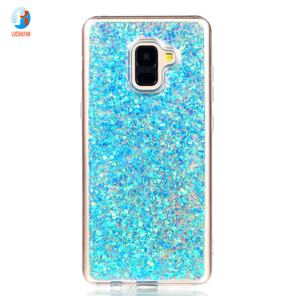 Fashion Flash slice Cover For Coque Samsung Galaxy A8 Plus 2018 Case Acrylic Soft TPU Phone Case For Galaxy A8 Plus 2018