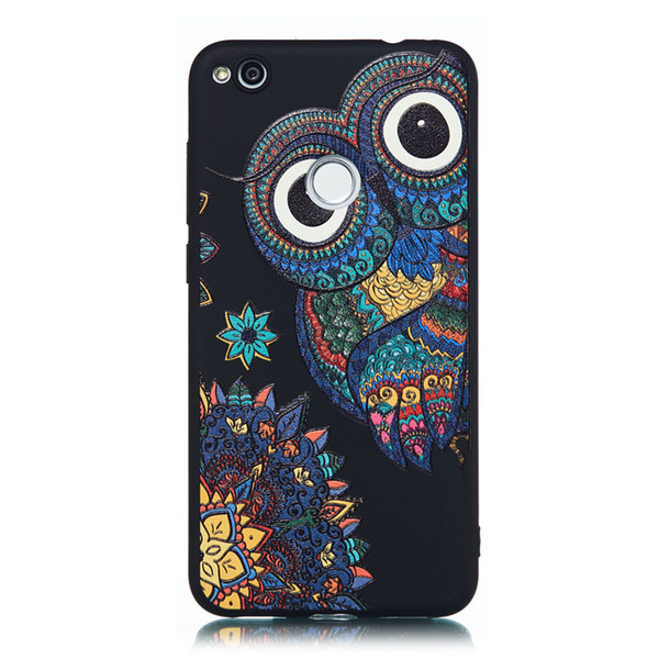 For Huawei P8 Lite 2017 Case Back Cover Soft TPU Matte Painting Owl Feather formula Color dog Boxing Cat Easy bear