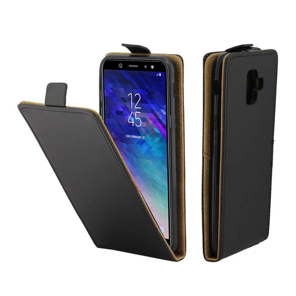Business Leather Case For Coque Samsung Galaxy A6 2018 Vertical Flip Cover Card Slot Cases For Samsung A6 2018 Phone Bags