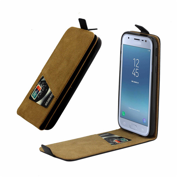 Business Leather Case For Samsung Galaxy J330 J3 2017 European Edition Vertical Flip Cover Card Slot Cases Phone Bags