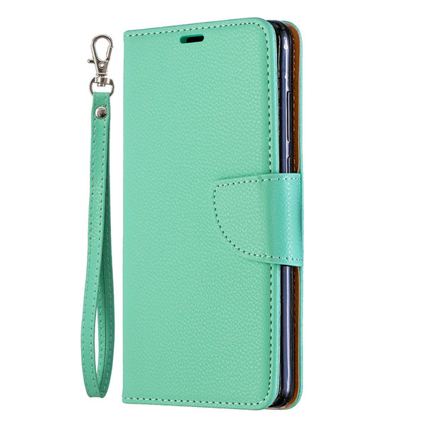 Flip Cover Stand Wallet For Huawei P30 Case Pure Color Lichee Pattern PU Leather Mobile Phone Cases