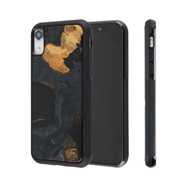 Hot Selling 2019 New Designs Real Black Resin Wooden Phone Cases For iPhone X XR XS Max