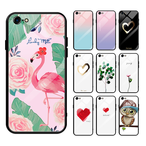 Hot Product Beautiful Cute Design Glass Phone Cover Case For iPhone 6 7 8 11 Plus X XR XS Max