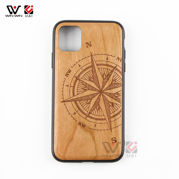 Wood Grain Thin Textured Anti Drop Protection TPU Bumper Back Cover Case For iPhone 11 Pro Max