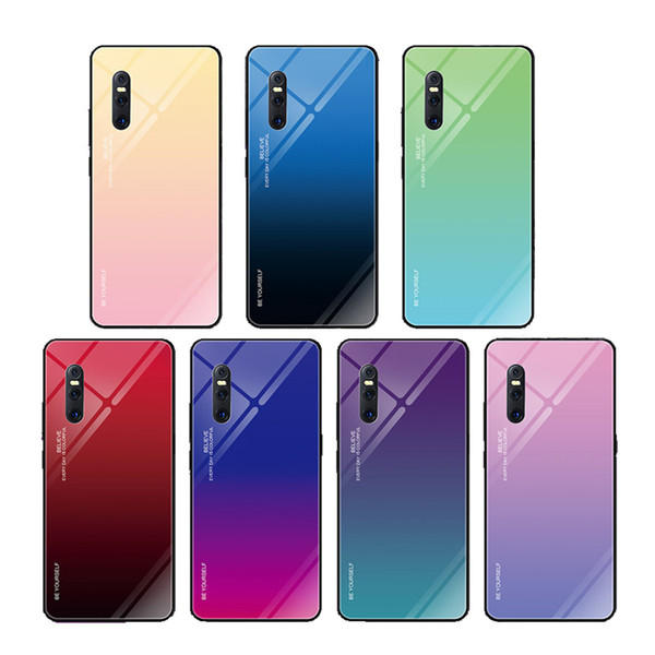 Free Shipping Gradient Tempered Glass Phone Case Cover For vivo Y90 Y91 Y93 Y95 S1 V11 V15 Z1 Pro