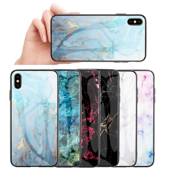 Free Shipping Fashion Marble Tempered Glass Cell Phone Case For iPhone 6 7 8 11 Plus X XR XS Max Free Shipping