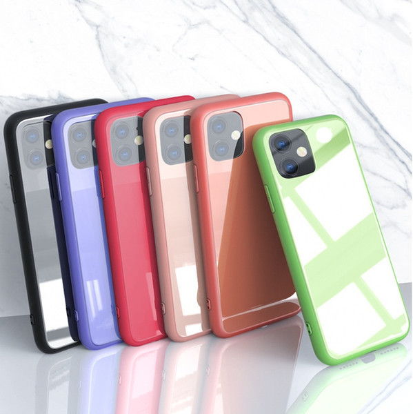 New Phone Cases For 6 7 8 Plus X XR Blank Color Glass Phone Case For iPhone 11 Pro Max