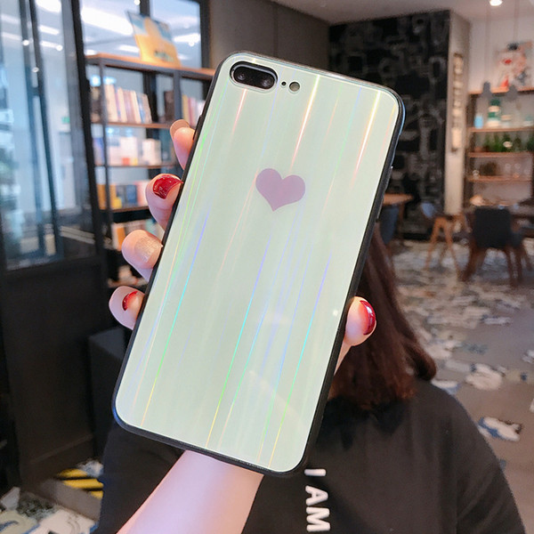 Luxury Tempered Glass Case Heart Shape Design Mobile Phone Case For iPhone X XR XS 11 Pro Max