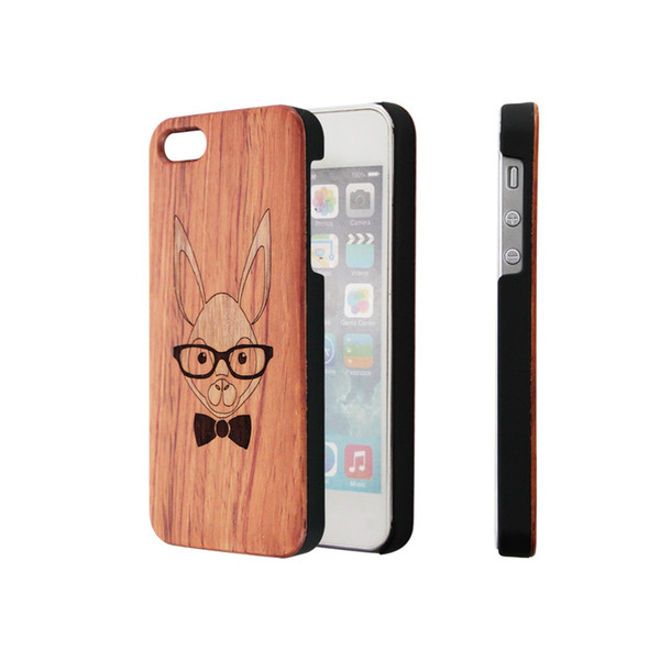 Cute Animals Design Rosewood Wooden Cell Phone Cases For iPhone 6 7 8 X XR XS 11 Pro Max