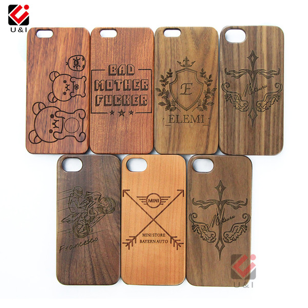 Free Laser Logo Genuine Wood Mobile Phone Cases Cover For iPhone 6 7 8 X XR XS 11 Pro Max