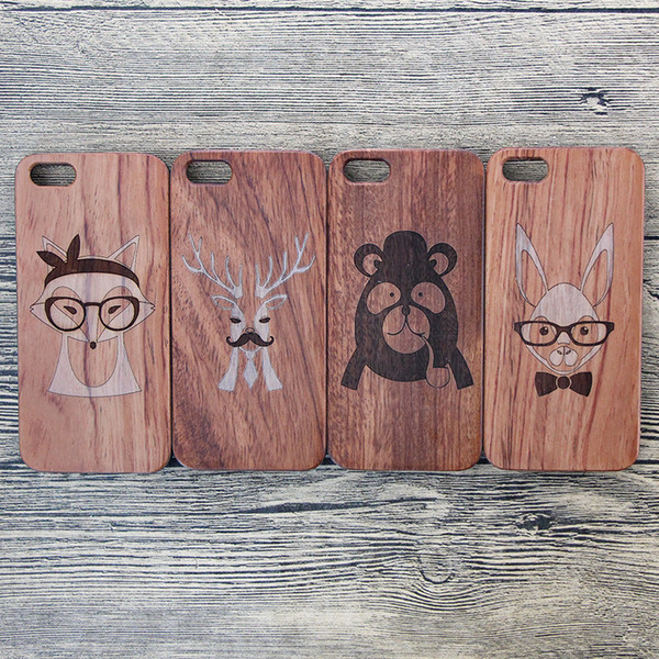 3D Laser Logo PC Wooden Mobile Phone Cases For iPhone 6 7 8 X XR XS 11 Pro Max