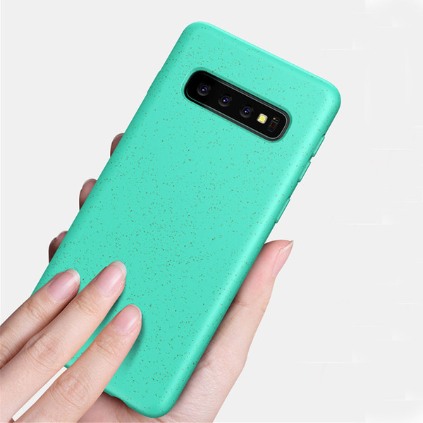 Hot Sale Wheat Straw Silicone Mobile Phone Back Cover Case For Samsung S10 Note 10 Plus