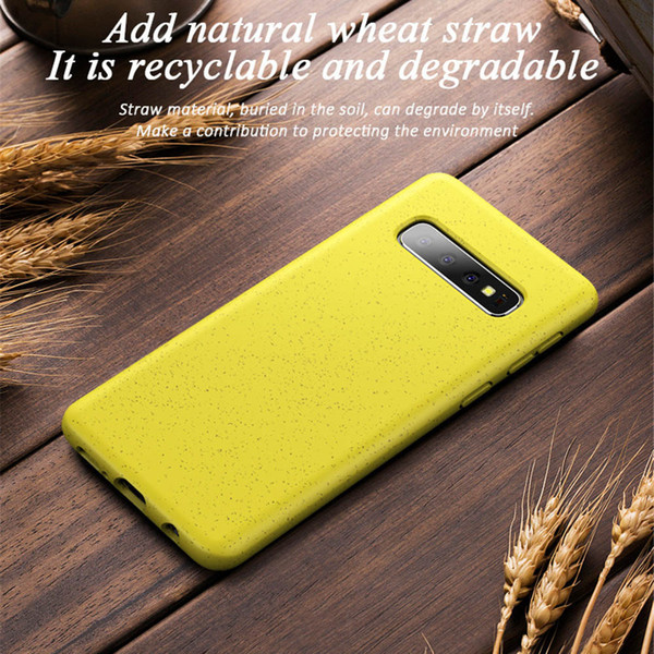 Natural Wheat Straw Soft Protective Biodegradable Phone Case For Samsung Galaxy S10 Note 10 Plus Lite