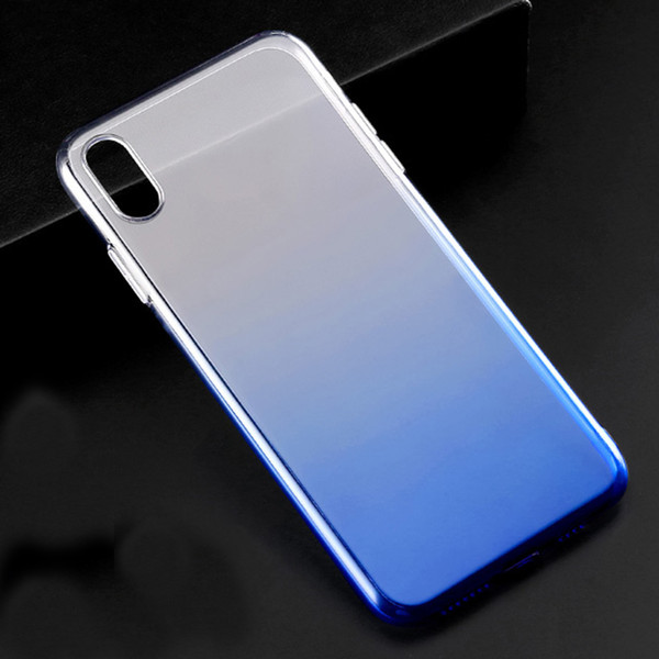 Shockproof Soft Thin Gradient Color Silicon Mobile Phone Cover Case For iPhone 6 7 8 11 Plus X XR XS Max