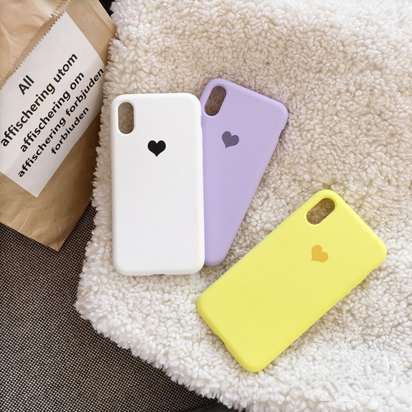 Heart Shape Design Custom Color Liquid Silicone Phone Case For iPhone 6 7 8 11 Plus X XR XS Max