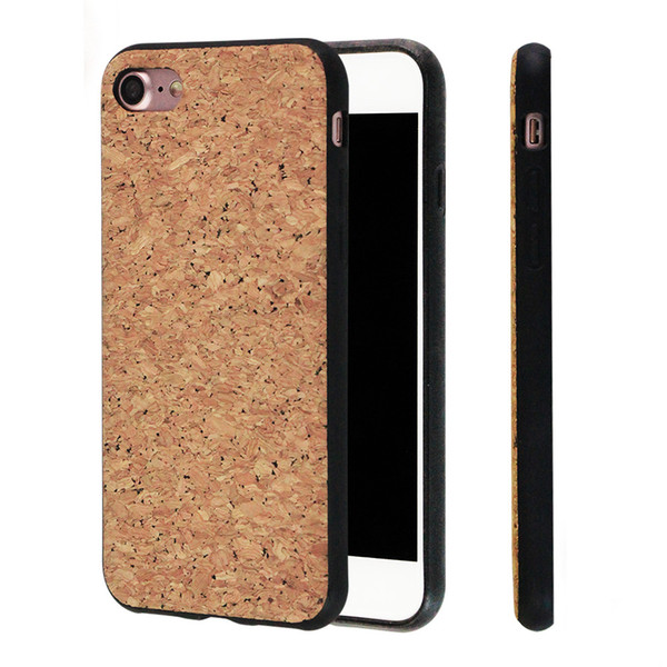 100% Eco Friendly Cork Wood Soft TPU Frame Phone Case For iPhone 6 7 8 Plus X XR XS 11 Pro Max